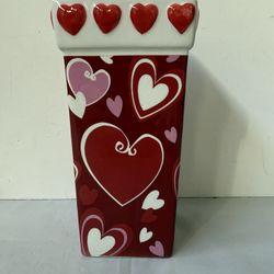 Colorful Valentine Heart Design Ceramic Flower Vase