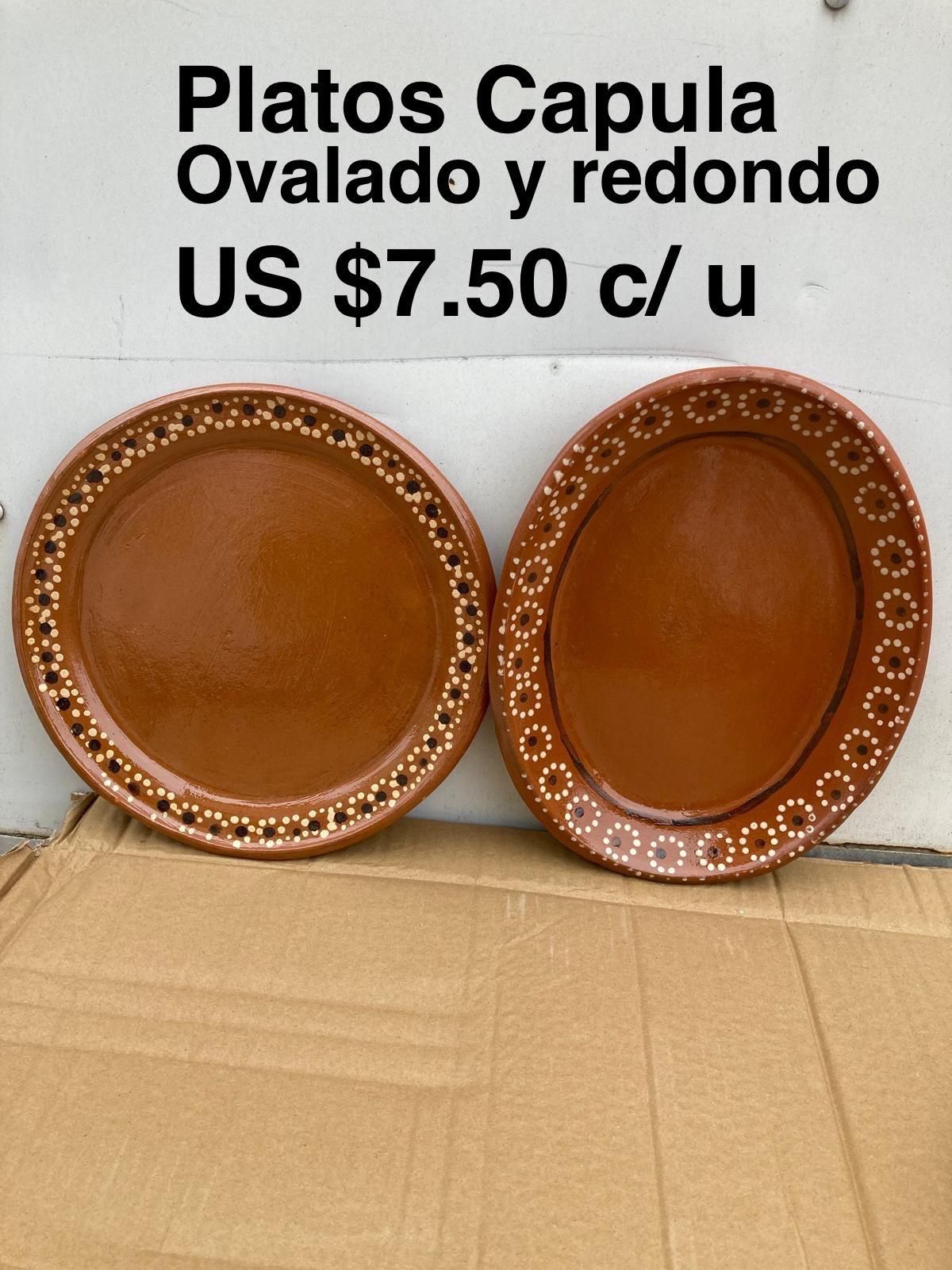 Platos De Barro Ovalados Y Redondos