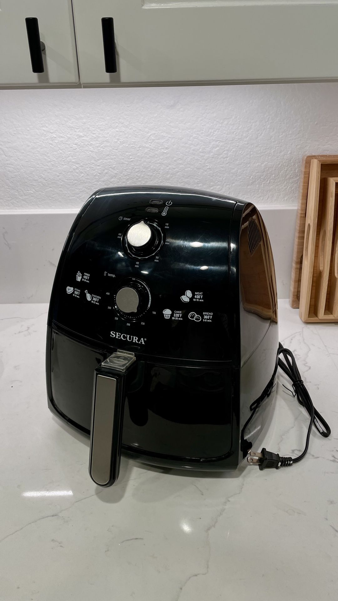 Secura Air Fryer 4.2Qt / 4.0L 1500-Watt Electric Hot XL Air Fryers Oven Oil  Free Nonstick Cooker w/Additional Accessories, Recipes for Frying,  Roasting, Grilling, Baking 