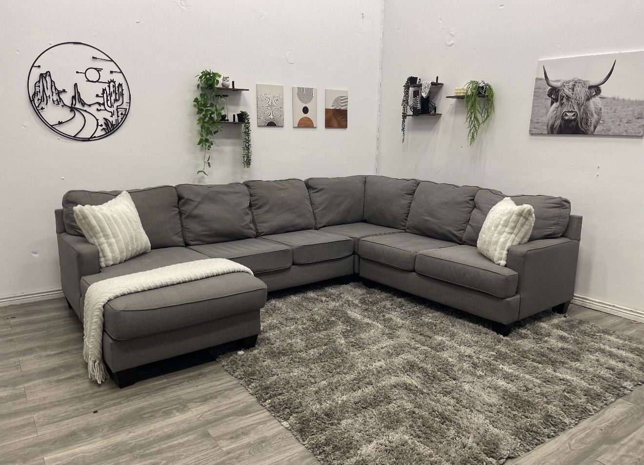 Grey Sectional Couch - Free Delivery