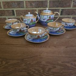 Vintage Japanese Lusterware Tea Set Pieces