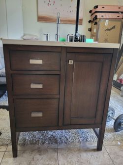 James Martin Vanities Addison Series 30" Single Bathroom Vanity in Mid-Century Acacia finish.