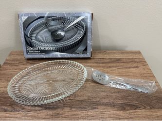 Special Occasions Crystal Collection Oval Tray & Server - NIB