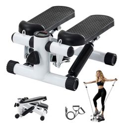 Mini Stepper with Resistance Bands - Quiet, 360LBS Weight Capacity Portable Stair Stepper for Buttocks Lifting & Body Shaping, Compact Fitness Stepper