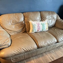 Leather Sleeper Sofa w Mattress