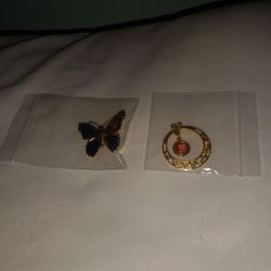 Butterfly Pin And Charm For Necklace 