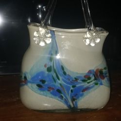 Vintage Blown Glass Purse Sculpture