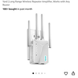 2025 WiFi Extender Signal Booster for Home & Outdoor - 5X Faster Internet Booster with Ethernet Port, Covers 10,000+ Sq.Ft 