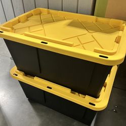 Price Is Set New 27 Gallon Yellow Black Storage Bins Tubs Containers 