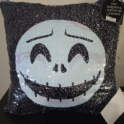 Nightmare Before Christmas Disney Sally & Jack Sequin Pillows Halloween 25 YEARS