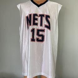 NBA Mens New Jersey Nets Vince Carter White Jersey Screen Print NWT Size XL