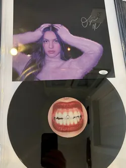 Olivia Rodrigo Signed "GUTS" Record Sleeve Display