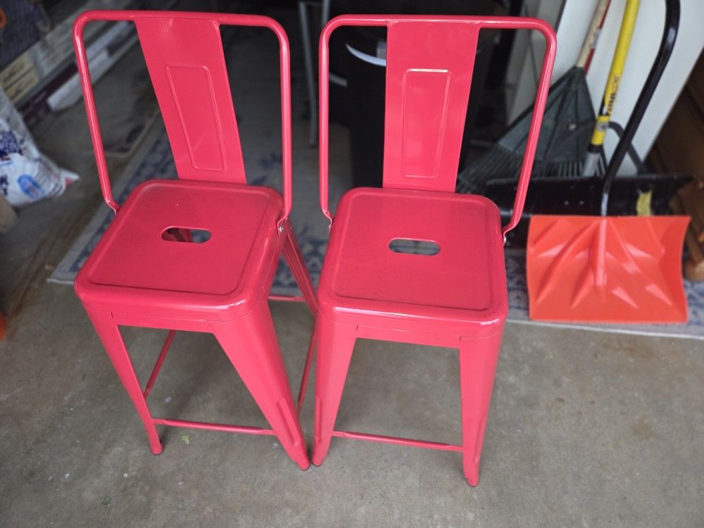 Set Of Red Stools In New Condition 60.00 For Both