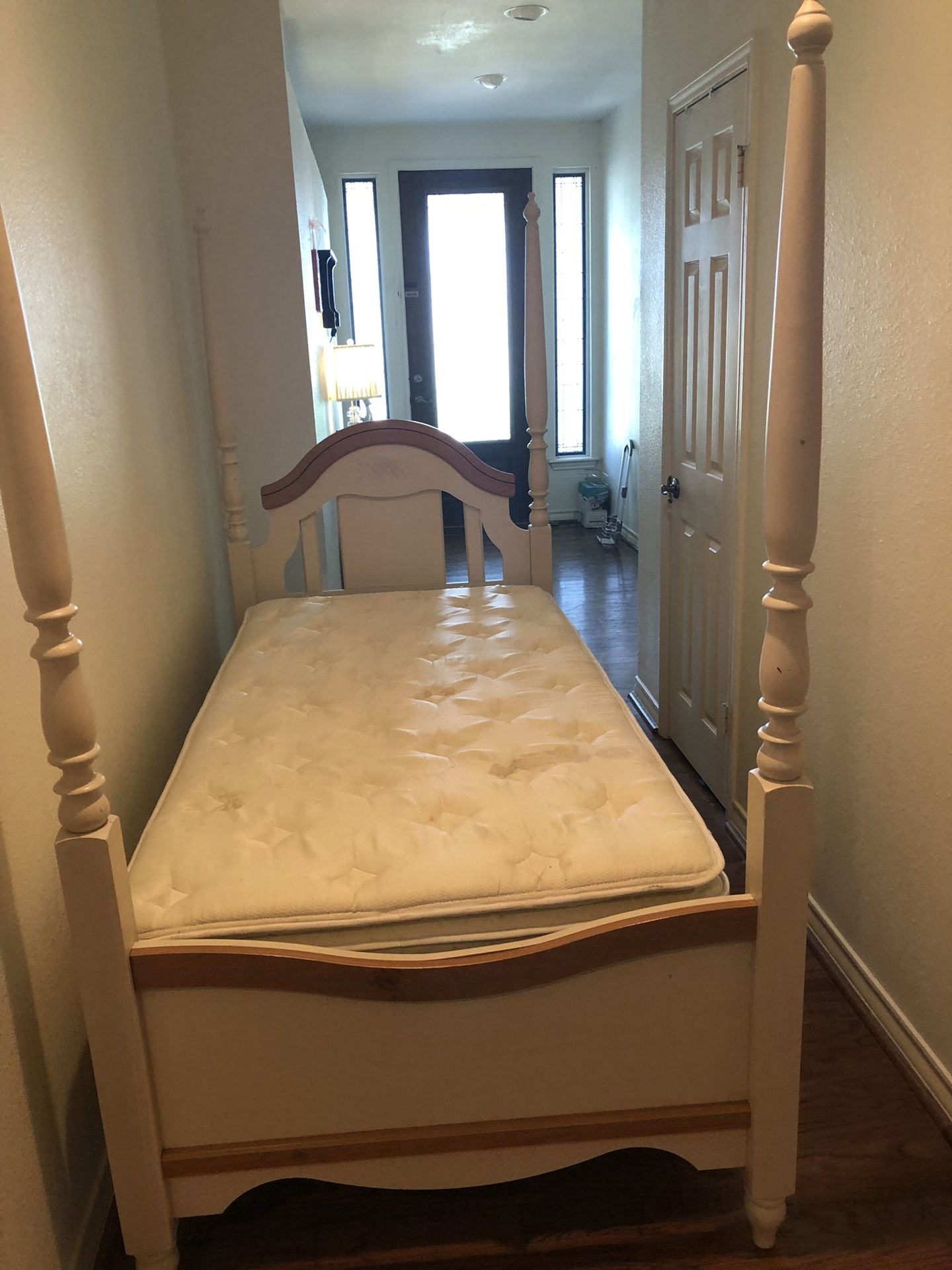 Princess bed with box spring and mattress