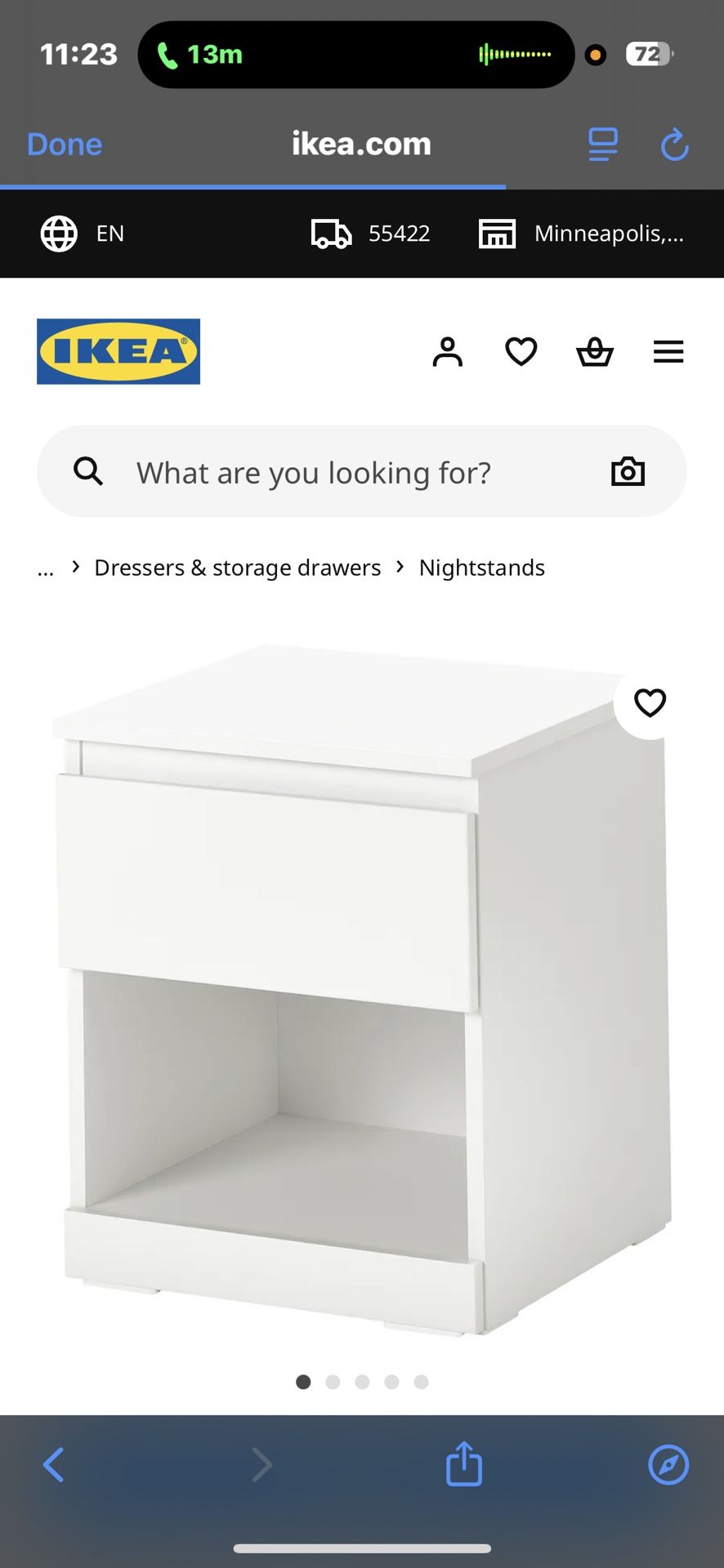 Ikea White Night Stand