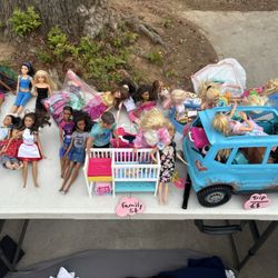 Barbies, halloween decor, baby Items. 