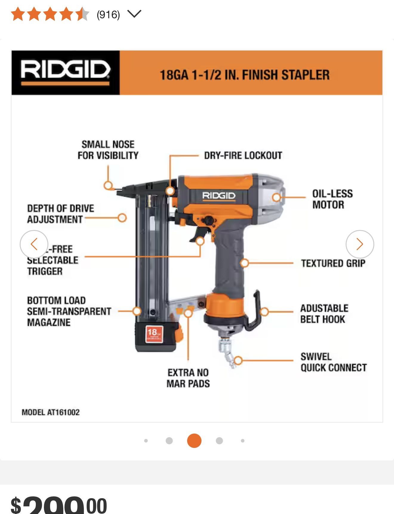 18GA 1-1/2 IN. FINISH STAPLER New no box $45