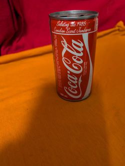 1985 Coca Cola Can Coin Bank - Canadian Boy Scout Jamboree Promo