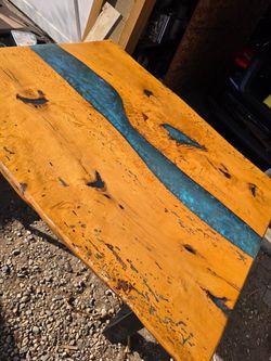 Custom epoxy oak dinning table