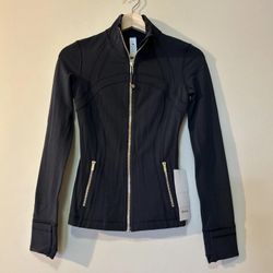 lululemon Women's Define Jacket Black/Gold slim exercise high elastic exercise Size 4