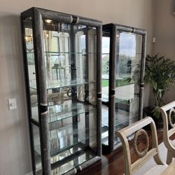 Curio Cabinet Glass Display Lighted Set 