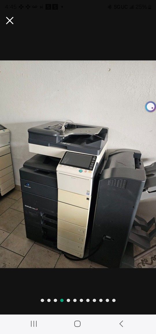 Konica Minolta Bizhub C454 Color Copier Printer Scanner Network with Staple Finisher