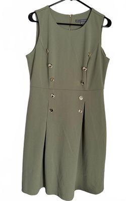 Sharagano Dress Size 10 Green Sleeveless Preppy Office Work Classic Schoolgirl