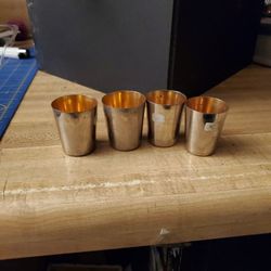 Germany Vintage Silver Coated Nesting Shot Glasses