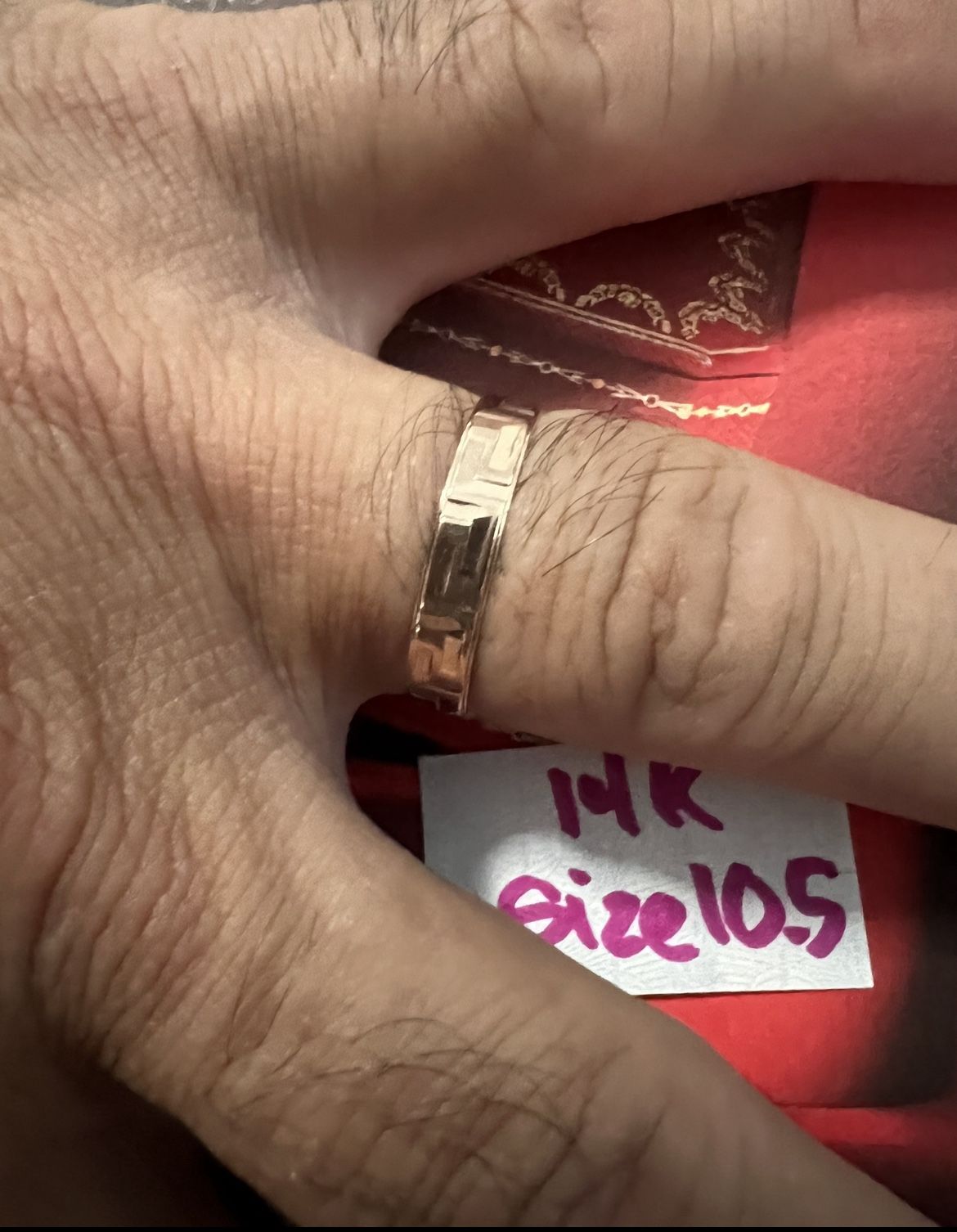 14K Solid Gold Man Wedding Band Size 10.5