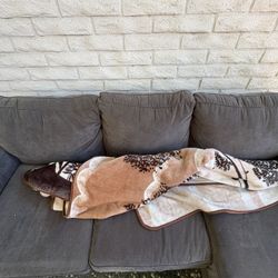 🛋️ Gray Sectional Couch - $100 OBO - MUST GO ASAP!