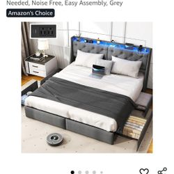 King Size Bed Frame & Mattress With Protector