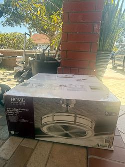 Brette III 23 in. Integrated LED Indoor/Outdoor Brushed Nickel Ceiling Fan with Light and Remote Control
