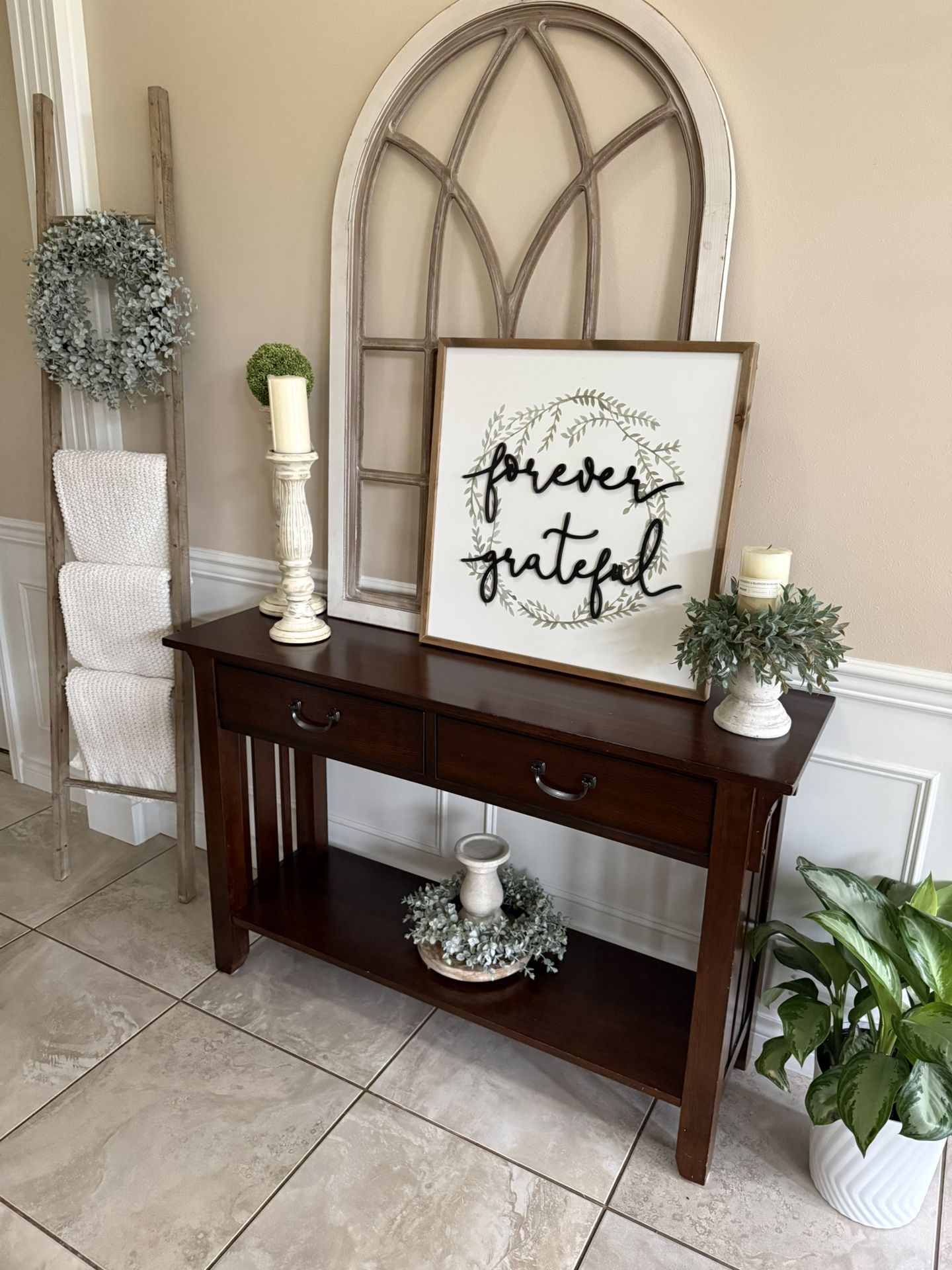 Cherry Wood Console Table 