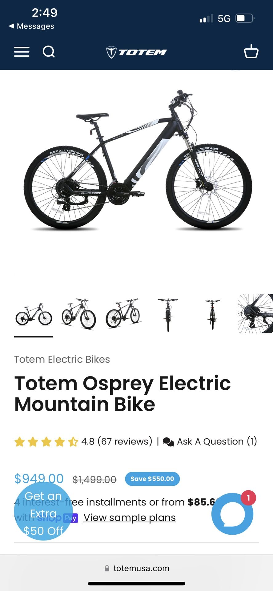 Totem Osprey Electric Mountain Bike
