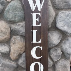 Wooden Porch Welcome Sign 