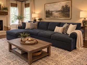 Living spaces blue sectional