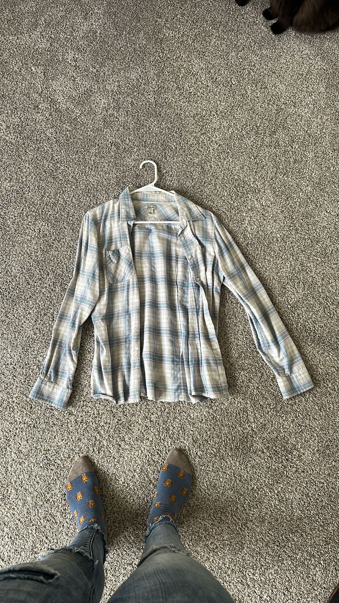 Blue, White And Pink Plaid Flannel