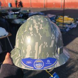 Matte Army Print Fiberglass Hard Hat 
