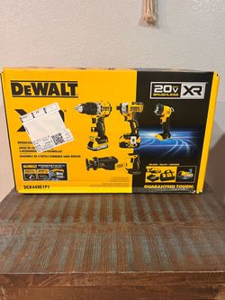 DEWALT 20V MAX XR Brushless 4-Tool Combo Kit with POWERSTACK Compact Battery, 5.0Ah Battery,