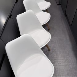 Sweetcrispy Dining Chairs Set of 4, Kitchen Room PU Leather Mid Century Modern Chairs With Wood Legs