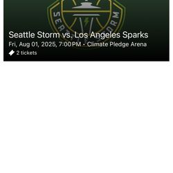 Seattle Storm Vs. LA Sparks, Friday 8/1/25