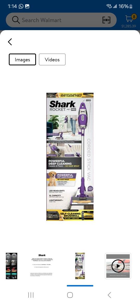 New Shark Rocket Pet Pro Vacuum Cleaner Detachable