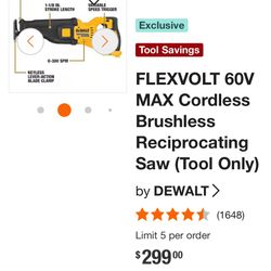 Dewalt Flexvolt Saw all