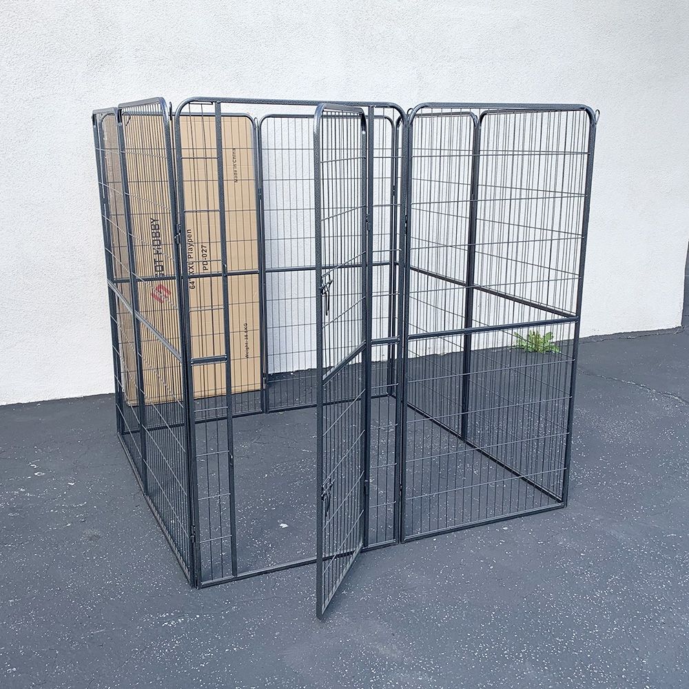 New In Box $145 Dog 8-Panel Playpen, Each Panel 64” Tall X 32” Wide Heavy Duty Pet Exercise Fence Crate Kennel Gate