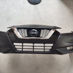 Complete Front Bumper With Grilles And Fog Light Kit For 2020 2021 2022 Nissan Versa Sedan 