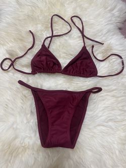 New Small burgandy bikini y2k festival rave outfit raver swimsuit swim