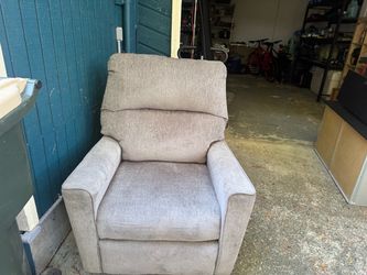 Gray Fabric Upholstered Recliner Chair