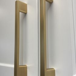 Satin Brass Pull Handles For Kitchen Bath Vanity Cabinets 4 3/4” Or 6”