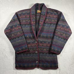 Alps Fine Womens Apparel Vintage Wool Cardigan Colorful Aztec Size S/M #3132