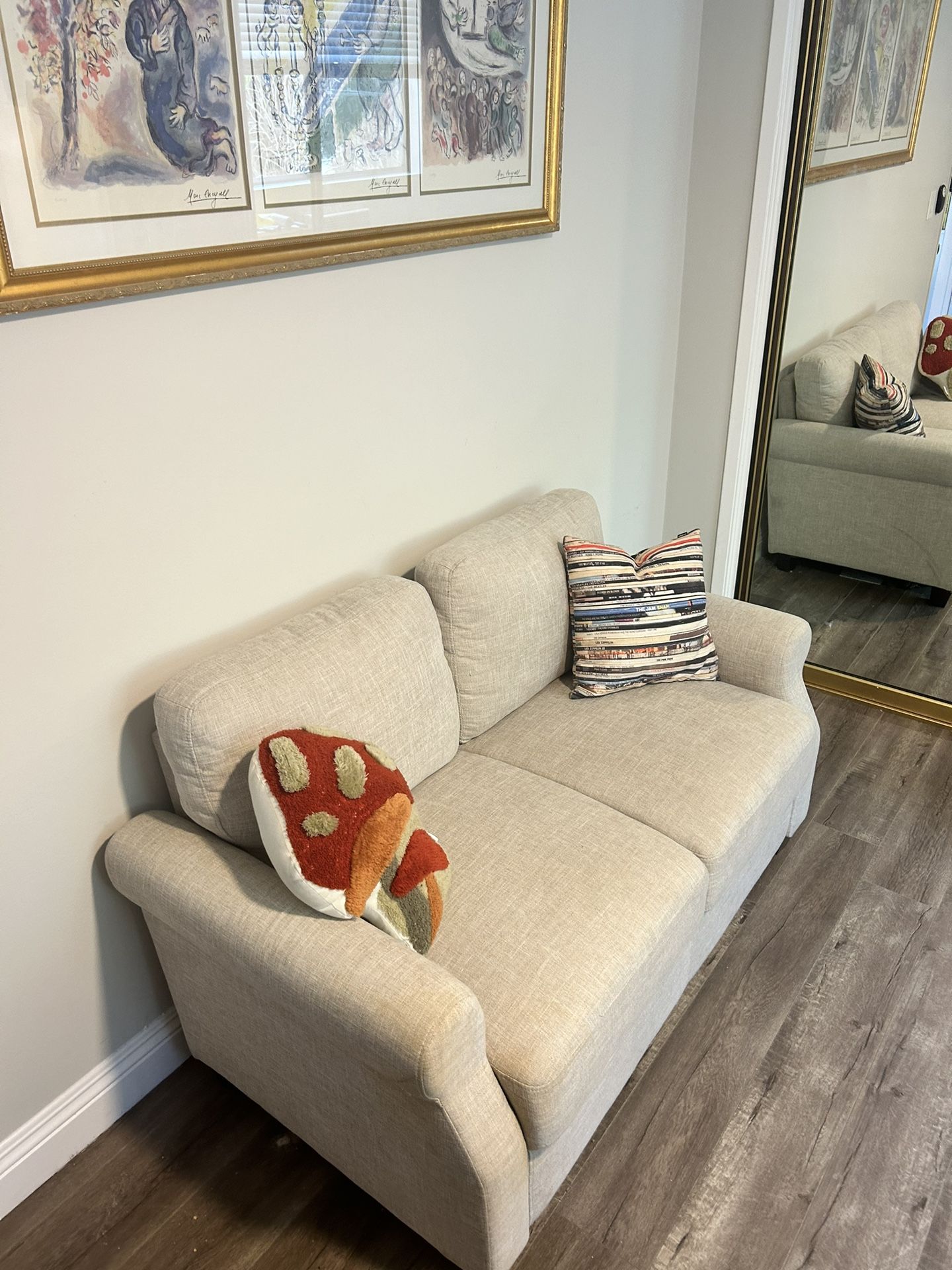 Gray loveseat/couch